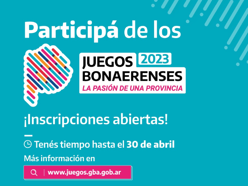 Juegos Bonaerenses: abierta la inscripción hasta el 30 de abril